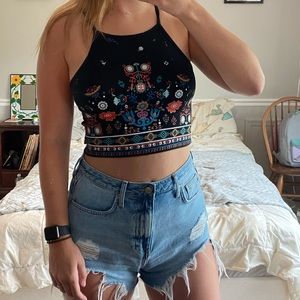 Kendall and Kylie Floral Crop Top